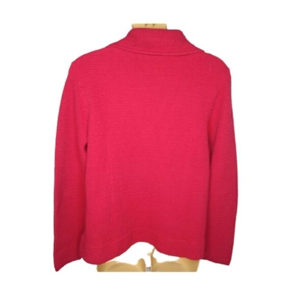 Chico's Red Moto Style Knit Jacket Size 1 / Misses SZ 8 - Picture 4 of 5